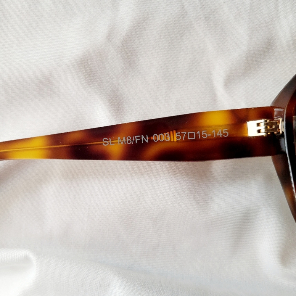 Auth Saint Laurent Brown Tortoiseshell Sunglasses - Picture 7 of 8